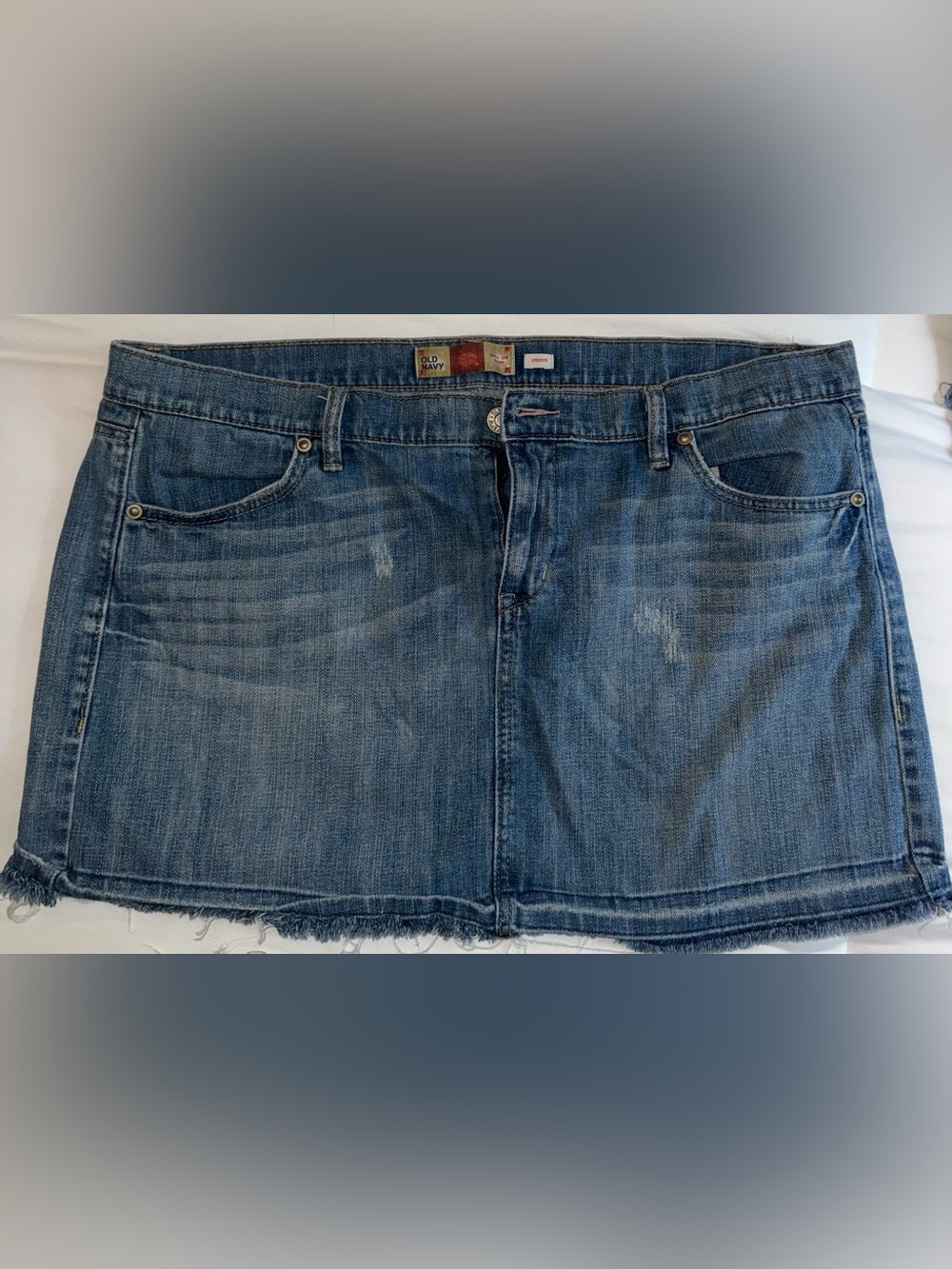 Old Navy Blue Distressed Denim Mini Skirt